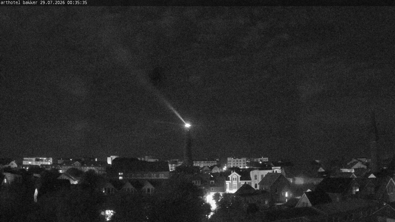 Archiv Foto Webcam Borkum: Blick auf Altstadt und Leuchtturm