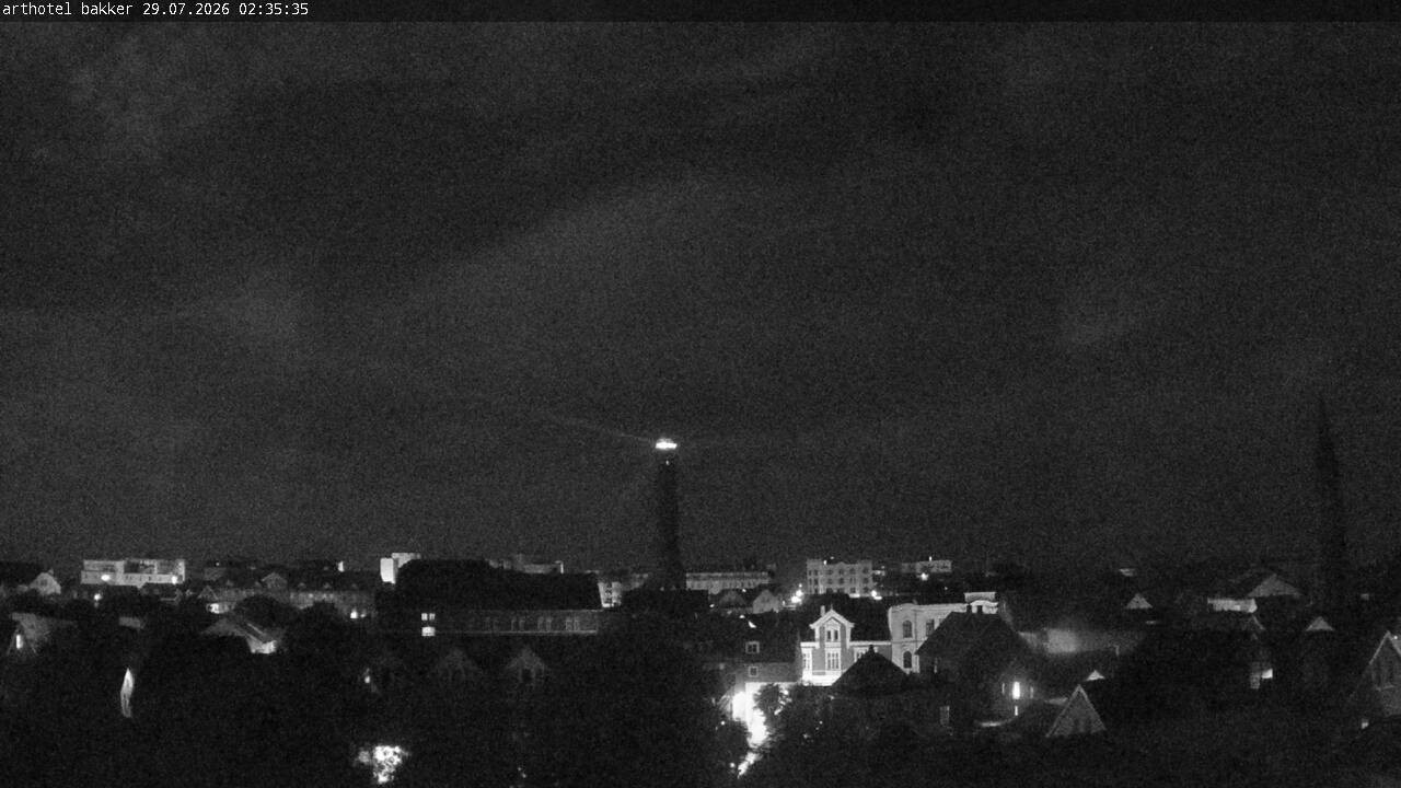 Archiv Foto Webcam Borkum: Blick auf Altstadt und Leuchtturm
