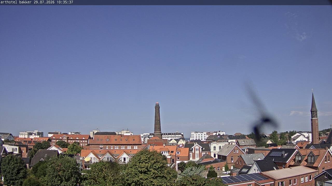 Archiv Foto Webcam Borkum: Blick auf Altstadt und Leuchtturm