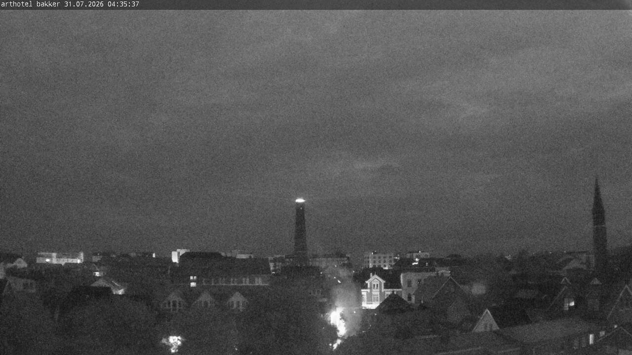 Archiv Foto Webcam Borkum: Blick auf Altstadt und Leuchtturm