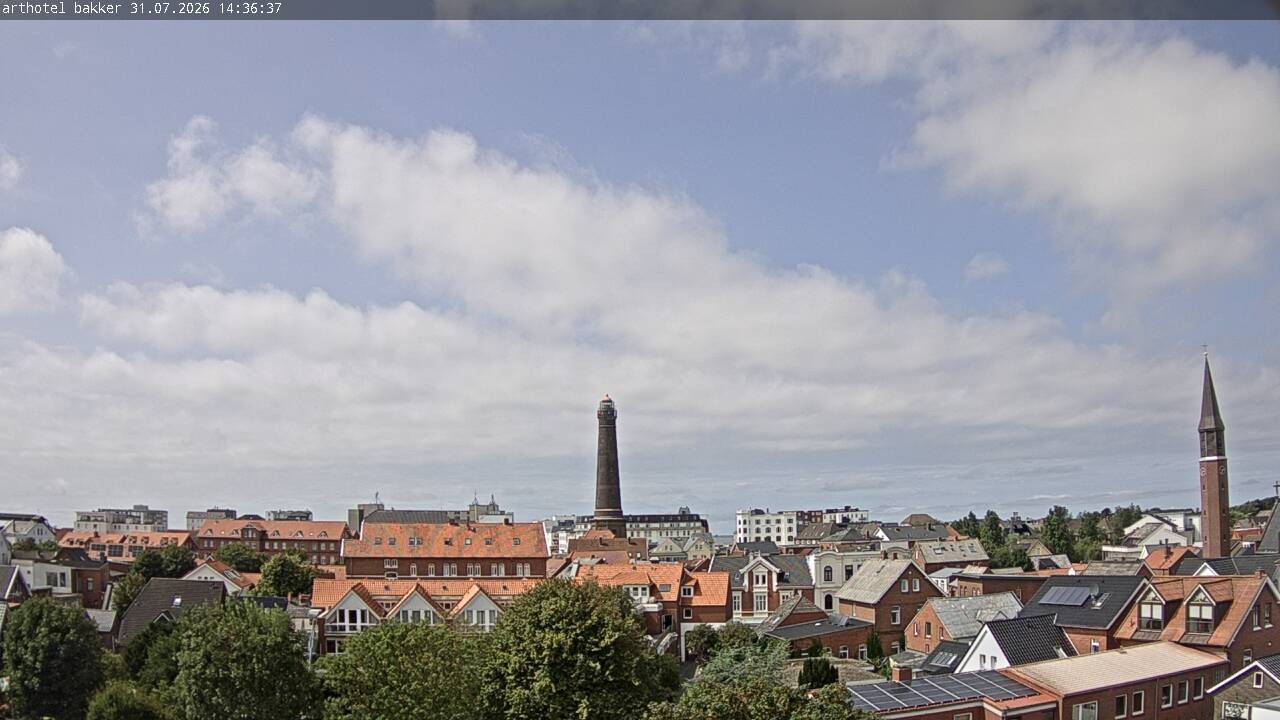 Archiv Foto Webcam Borkum: Blick auf Altstadt und Leuchtturm