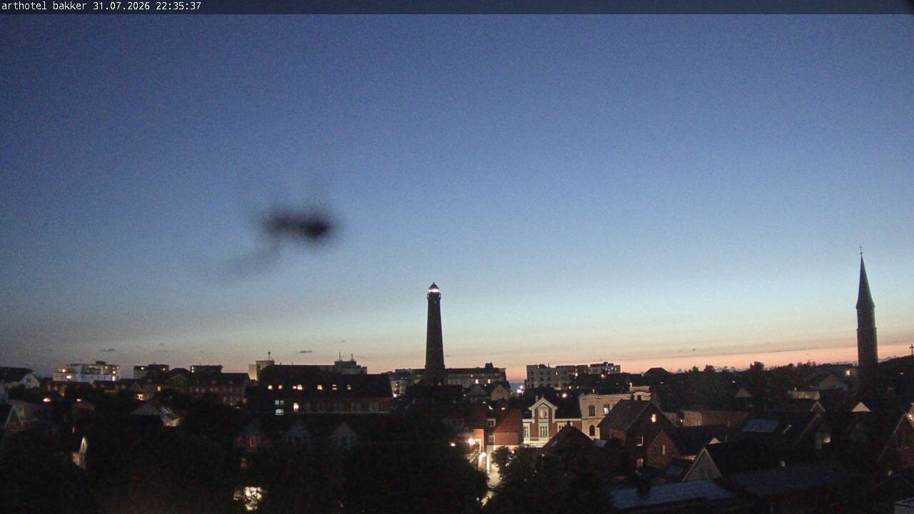 Archiv Foto Webcam Borkum: Blick auf Altstadt und Leuchtturm