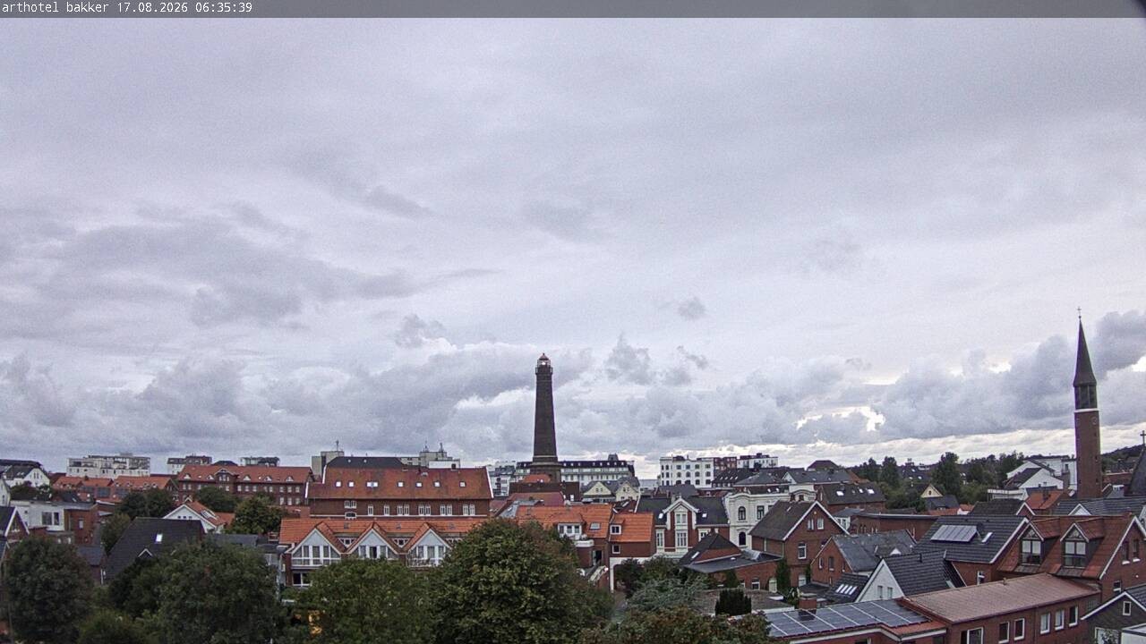 Archiv Foto Webcam Borkum: Blick auf Altstadt und Leuchtturm