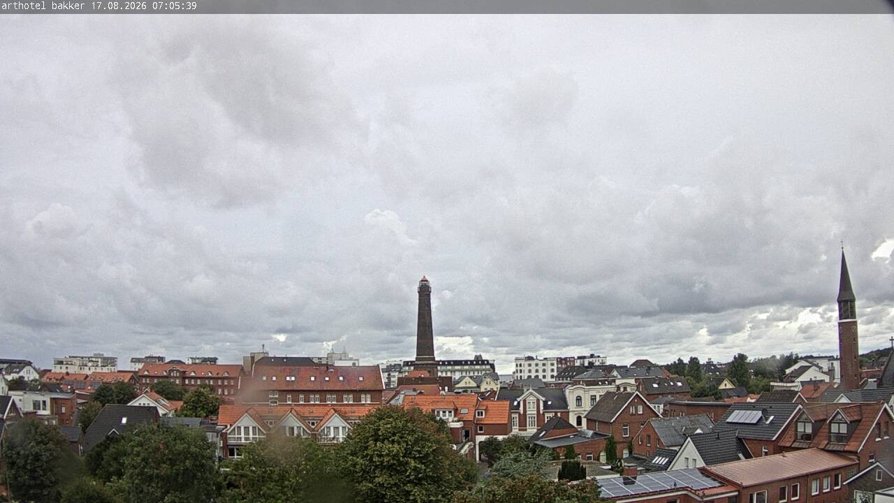 Archiv Foto Webcam Borkum: Blick auf Altstadt und Leuchtturm