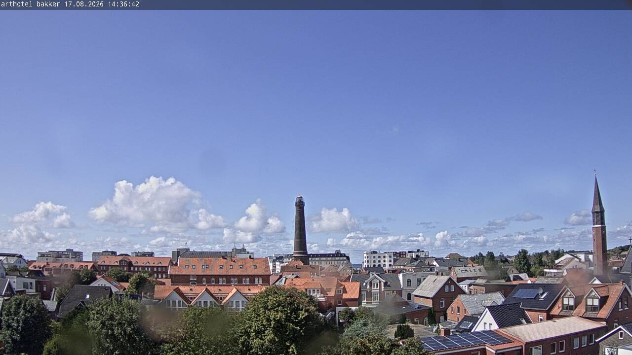 Archiv Foto Webcam Borkum: Blick auf Altstadt und Leuchtturm