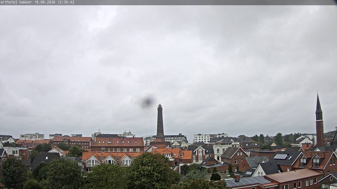 Archiv Foto Webcam Borkum: Blick auf Altstadt und Leuchtturm