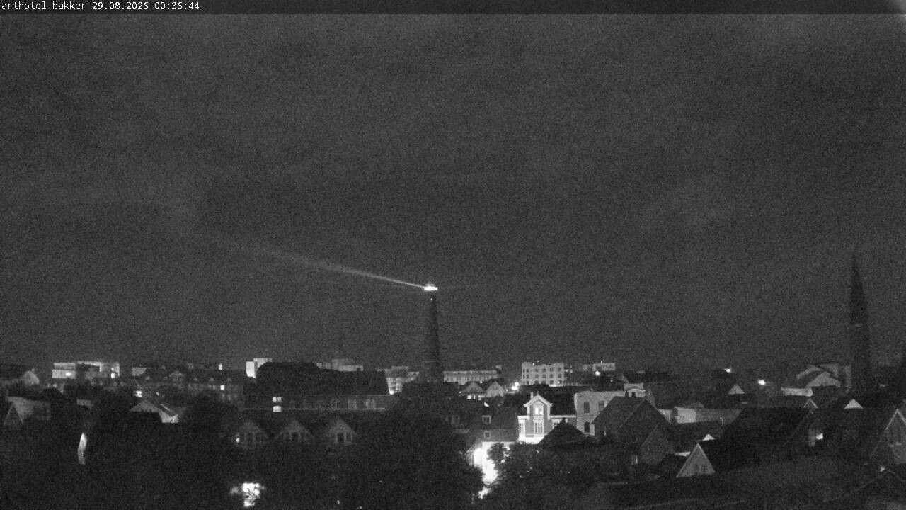 Archiv Foto Webcam Borkum: Blick auf Altstadt und Leuchtturm