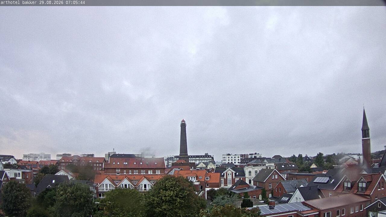 Archiv Foto Webcam Borkum: Blick auf Altstadt und Leuchtturm