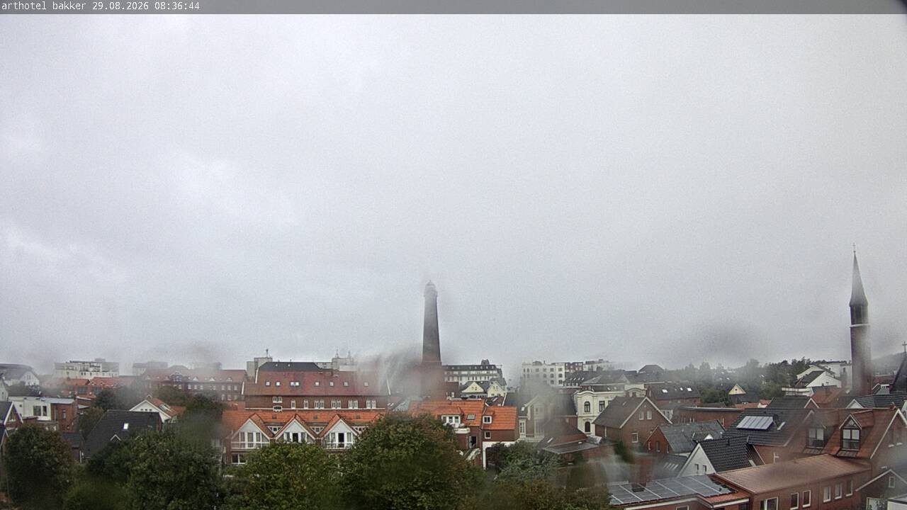Archiv Foto Webcam Borkum: Blick auf Altstadt und Leuchtturm