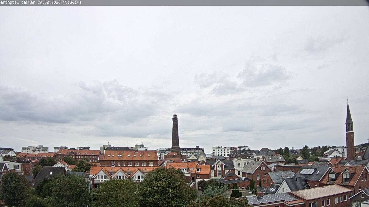 Archiv Foto Webcam Borkum: Blick auf Altstadt und Leuchtturm