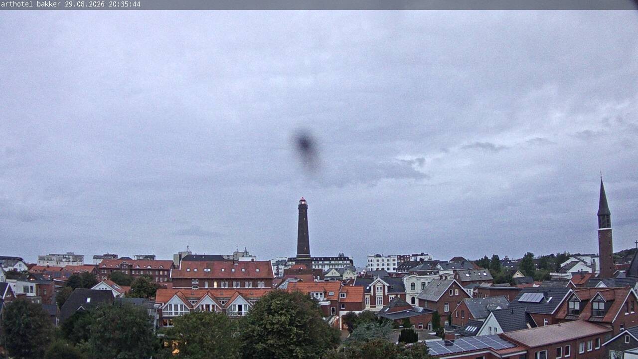 Archiv Foto Webcam Borkum: Blick auf Altstadt und Leuchtturm