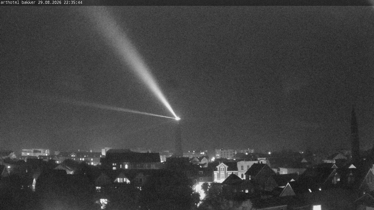 Archiv Foto Webcam Borkum: Blick auf Altstadt und Leuchtturm