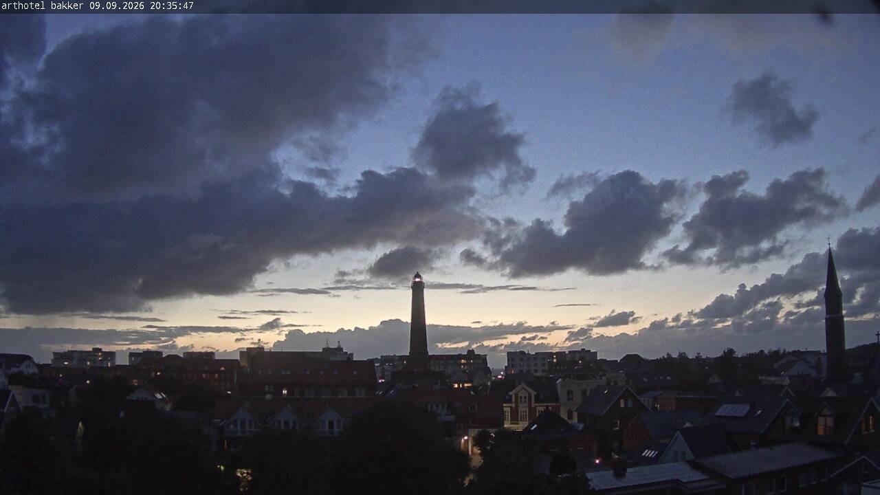 Archiv Foto Webcam Borkum: Blick auf Altstadt und Leuchtturm
