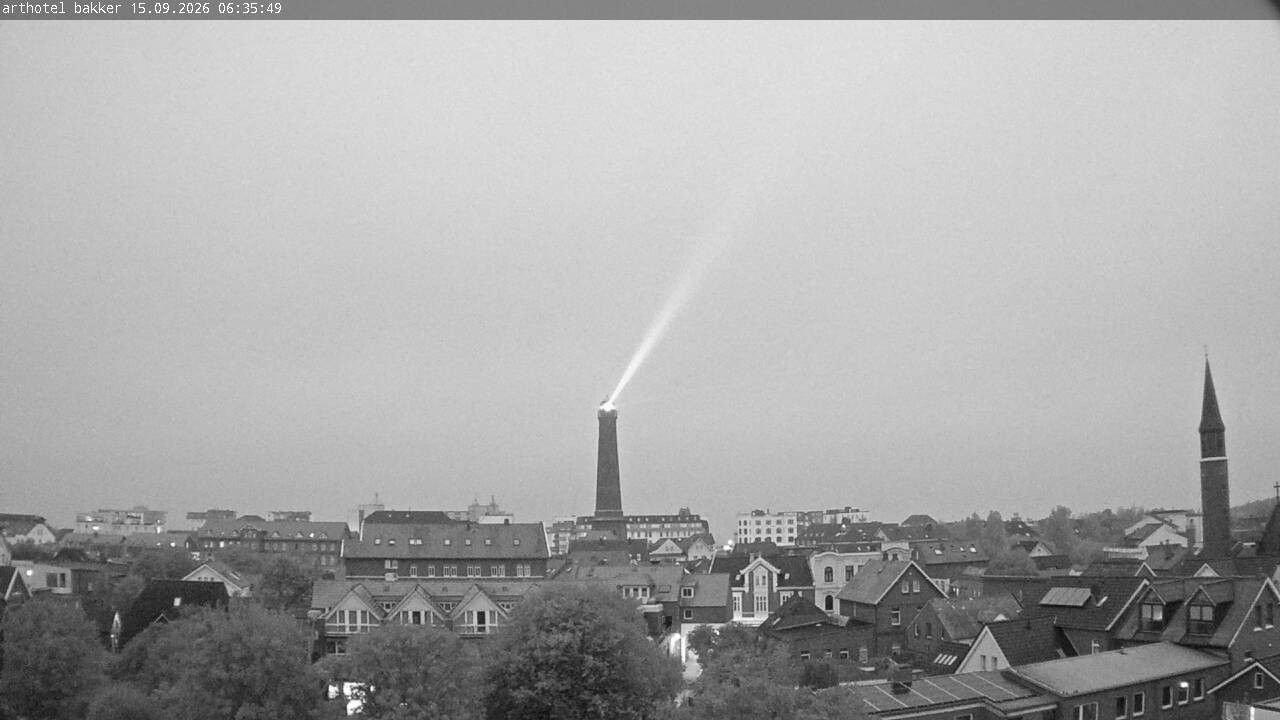 Archiv Foto Webcam Borkum: Blick auf Altstadt und Leuchtturm