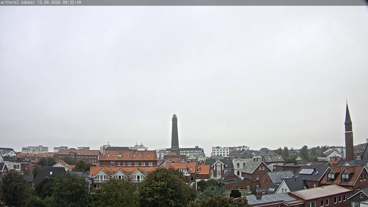 Archiv Foto Webcam Borkum: Blick auf Altstadt und Leuchtturm