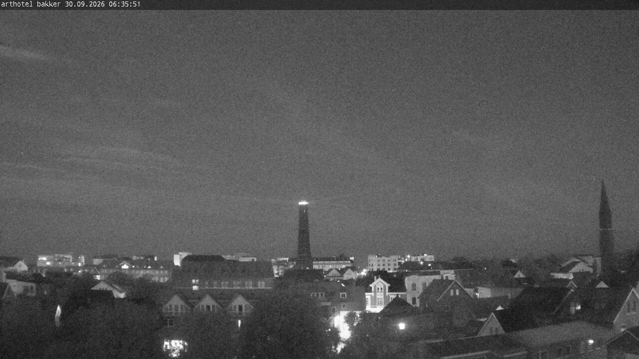 Archiv Foto Webcam Borkum: Blick auf Altstadt und Leuchtturm