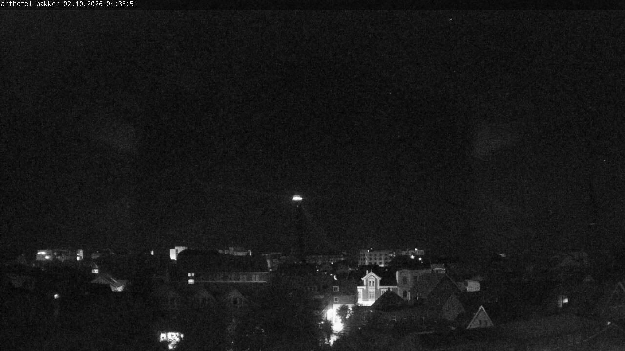 Archiv Foto Webcam Borkum: Blick auf Altstadt und Leuchtturm