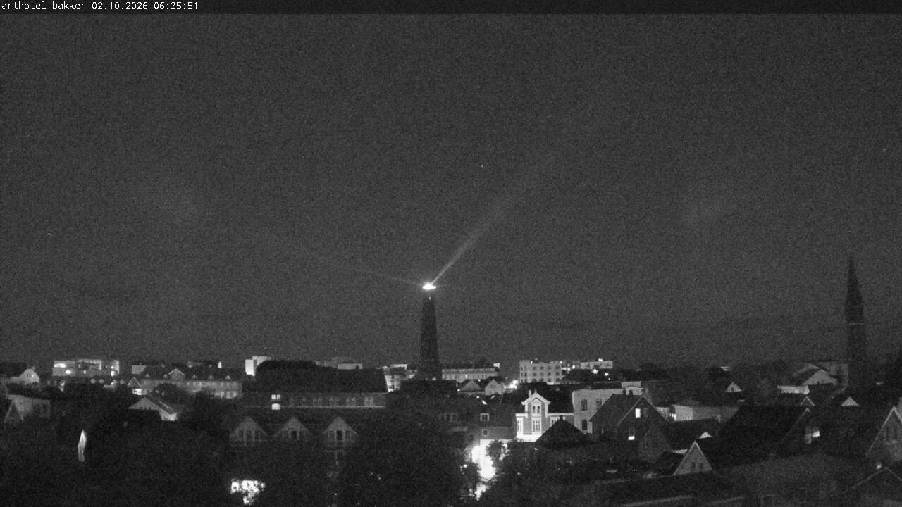 Archiv Foto Webcam Borkum: Blick auf Altstadt und Leuchtturm