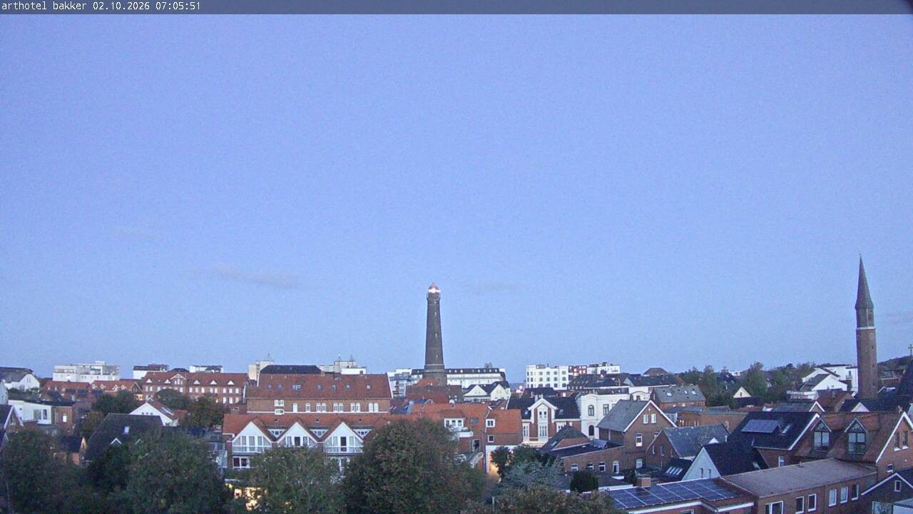 Archiv Foto Webcam Borkum: Blick auf Altstadt und Leuchtturm