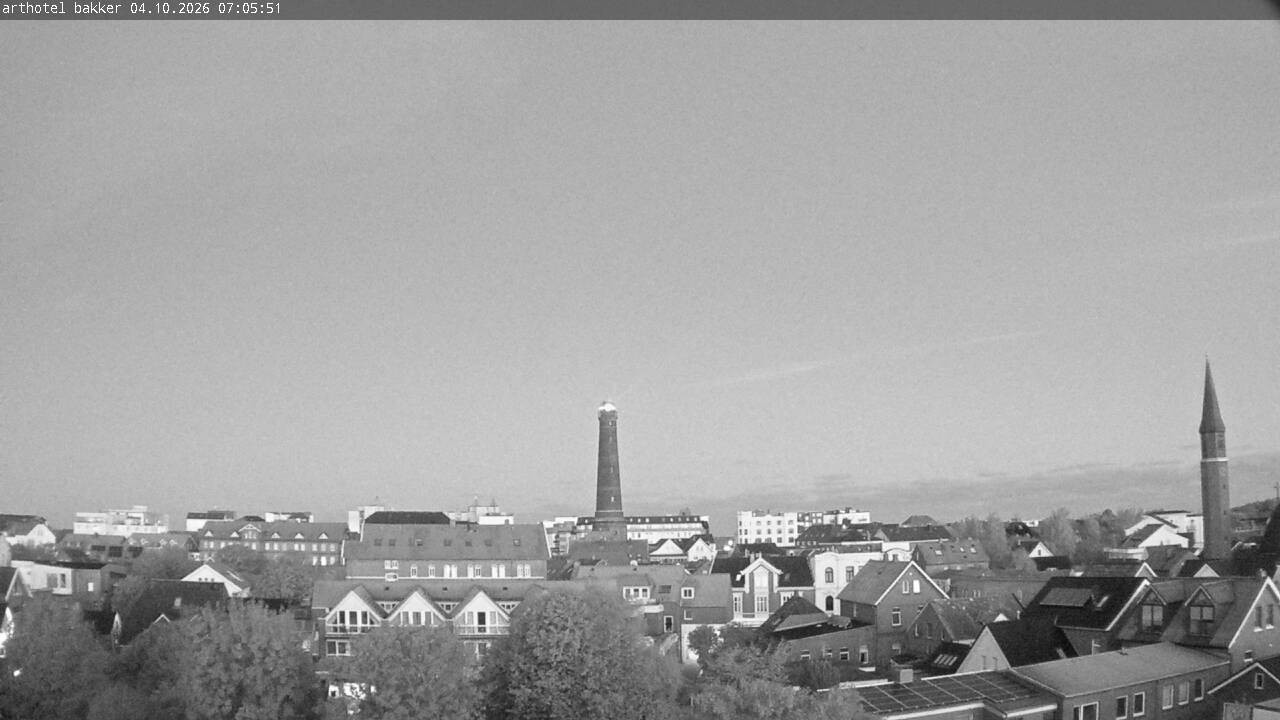 Archiv Foto Webcam Borkum: Blick auf Altstadt und Leuchtturm