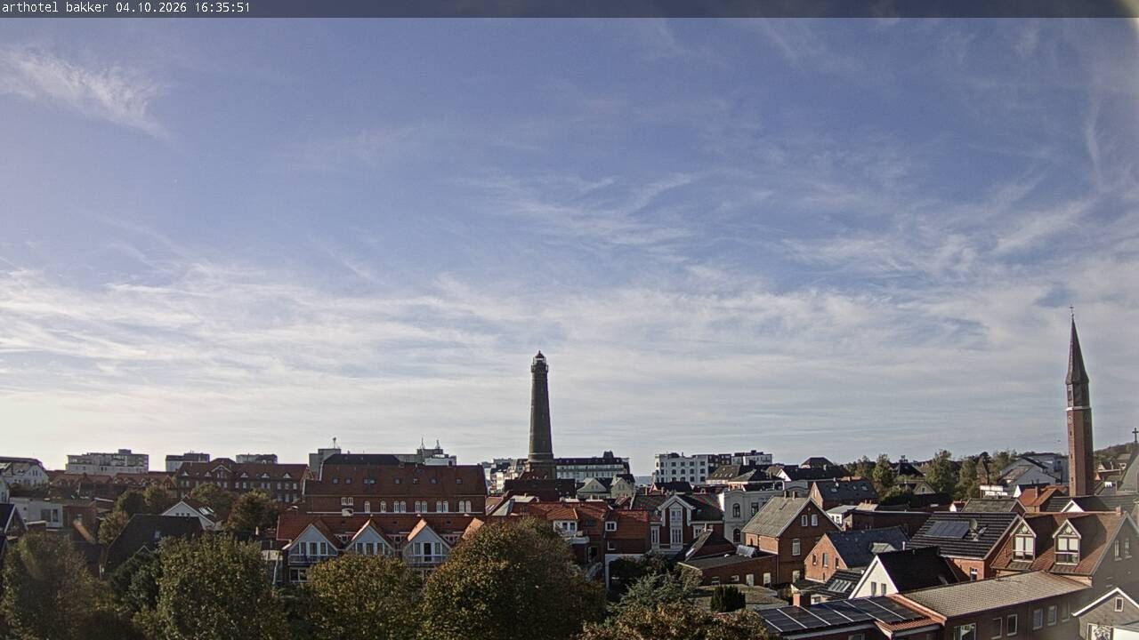 Archiv Foto Webcam Borkum: Blick auf Altstadt und Leuchtturm
