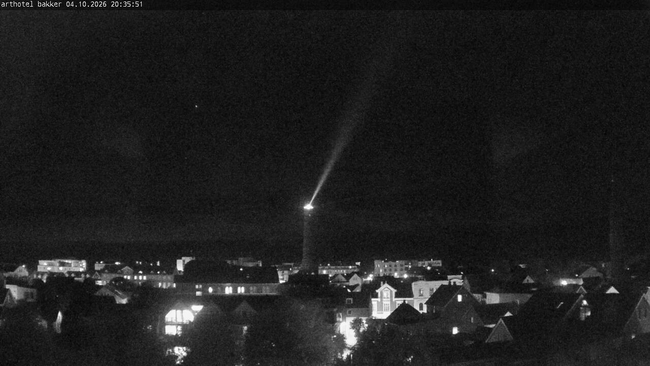 Archiv Foto Webcam Borkum: Blick auf Altstadt und Leuchtturm