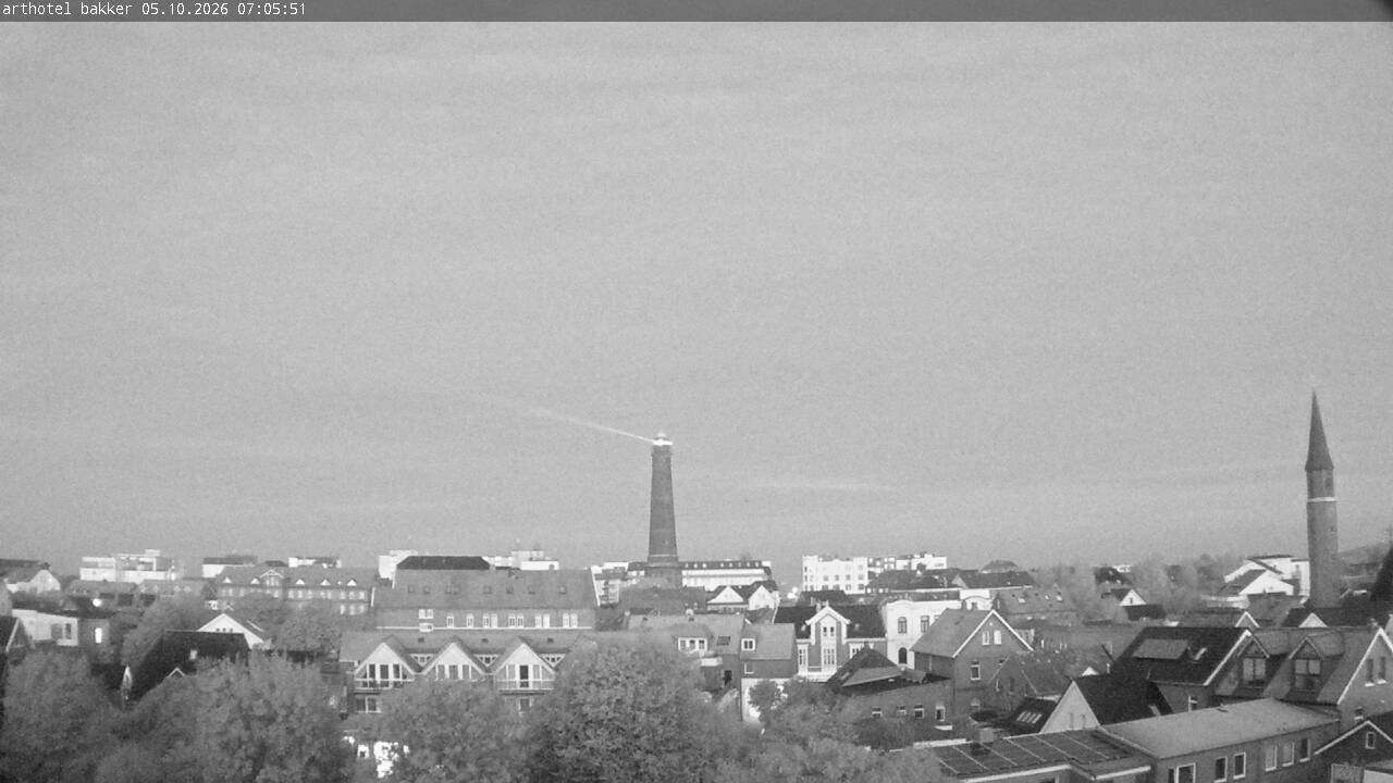 Archiv Foto Webcam Borkum: Blick auf Altstadt und Leuchtturm