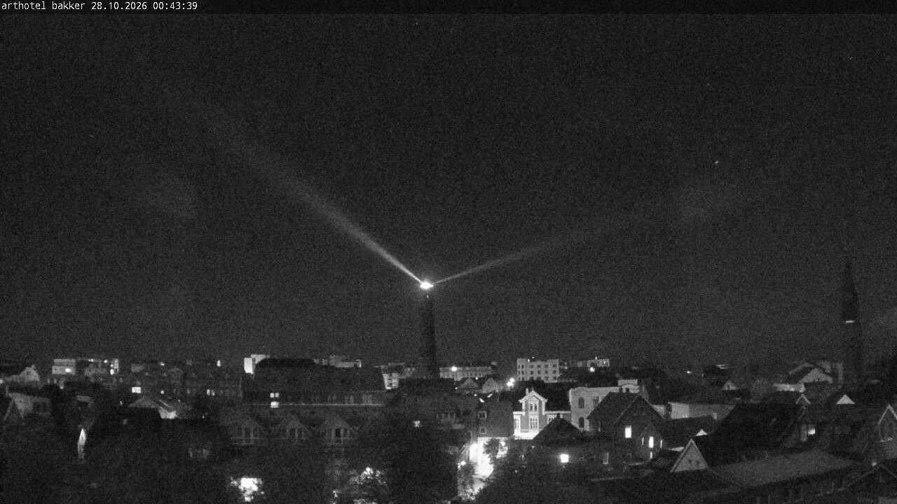 Archiv Foto Webcam Borkum: Blick auf Altstadt und Leuchtturm