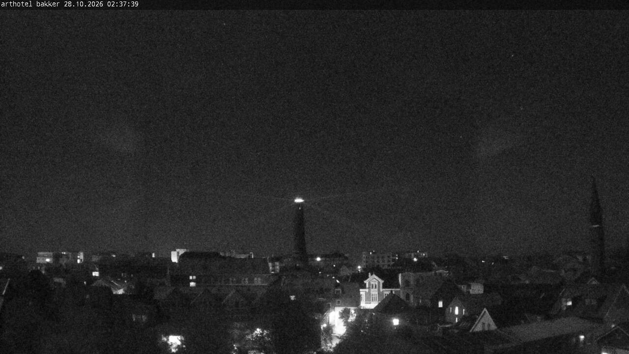 Archiv Foto Webcam Borkum: Blick auf Altstadt und Leuchtturm