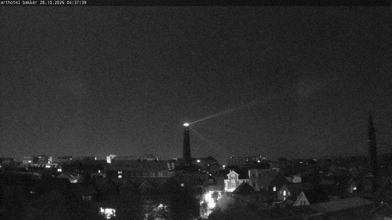 Archiv Foto Webcam Borkum: Blick auf Altstadt und Leuchtturm