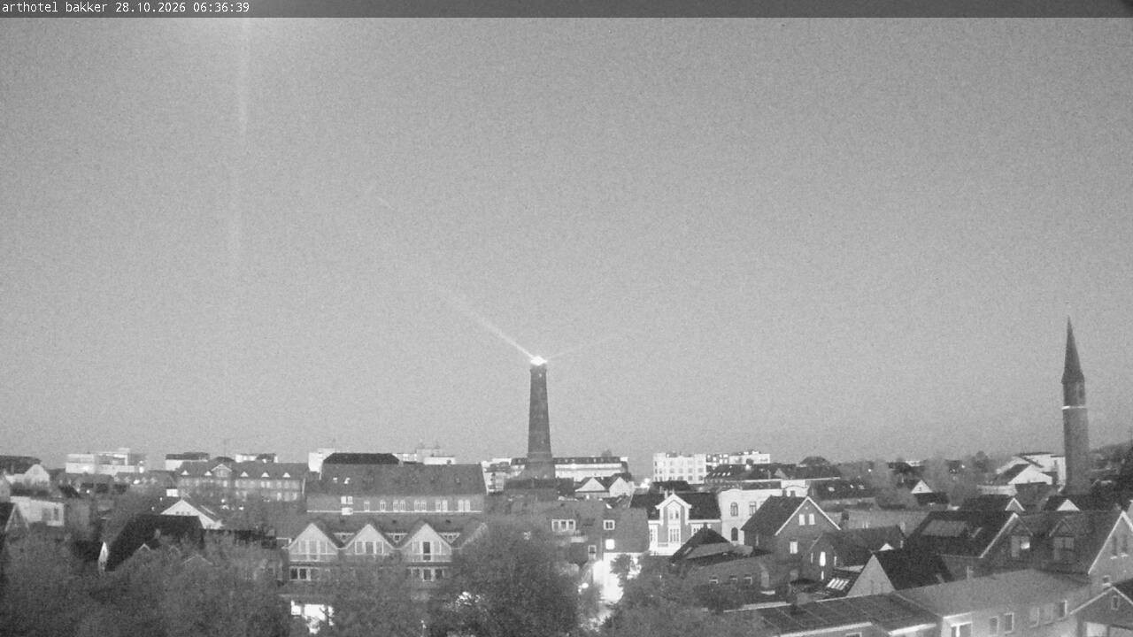 Archiv Foto Webcam Borkum: Blick auf Altstadt und Leuchtturm