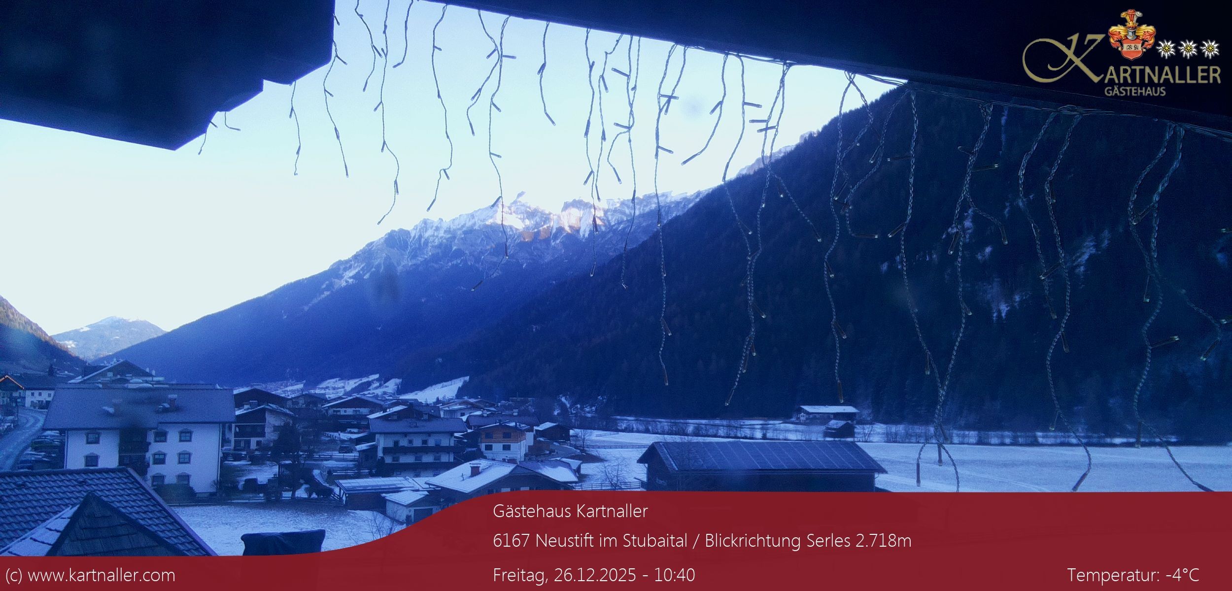 Archiv Foto Webcam Blick Neustift und Serles / Stubaital