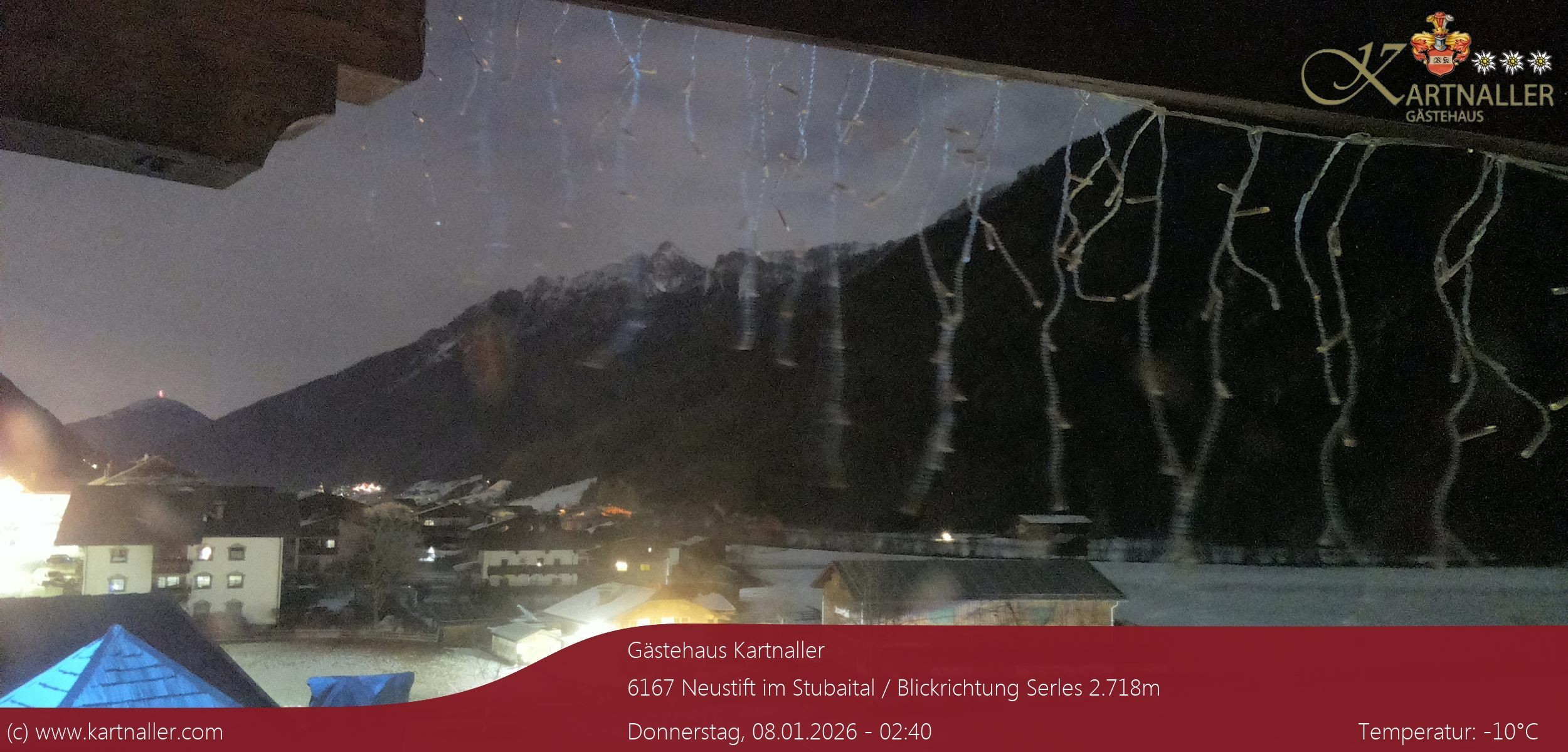 Archived image Webcam View to Neustift and Serles