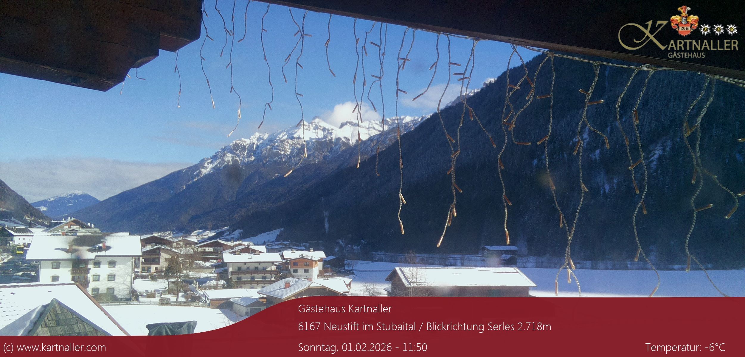 Archiv Foto Webcam Blick Neustift und Serles / Stubaital