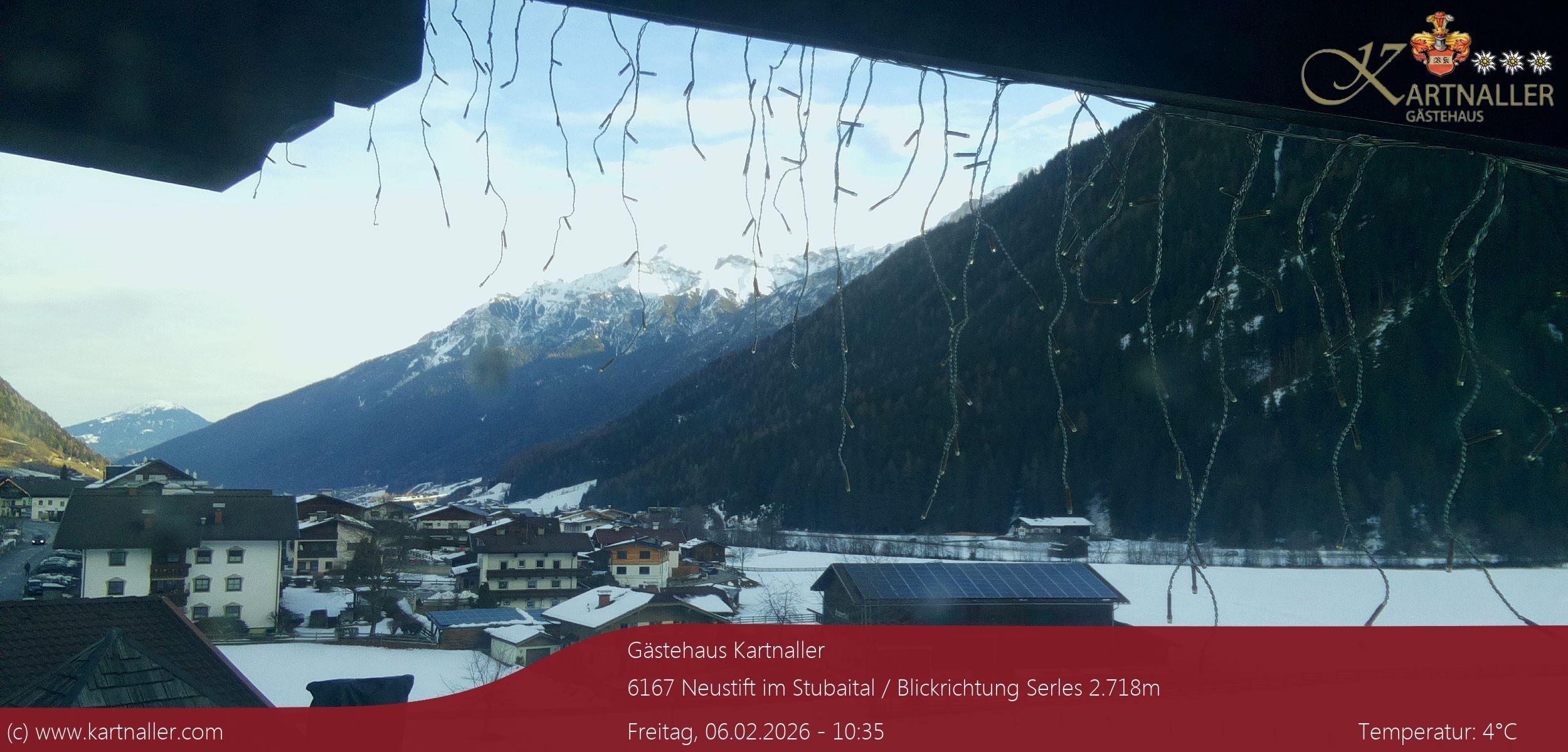 Archiv Foto Webcam Blick Neustift und Serles / Stubaital