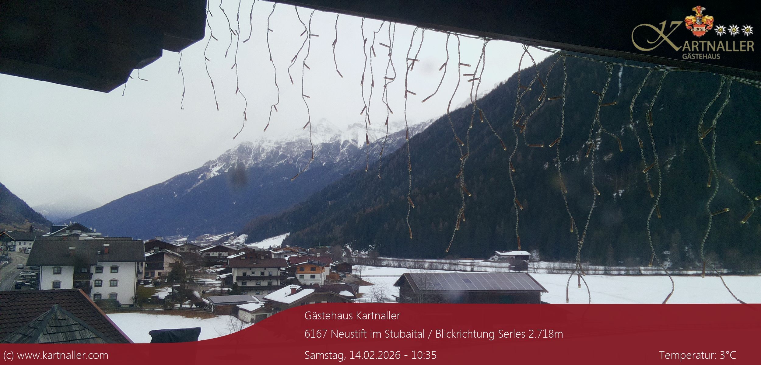 Archiv Foto Webcam Blick Neustift und Serles / Stubaital