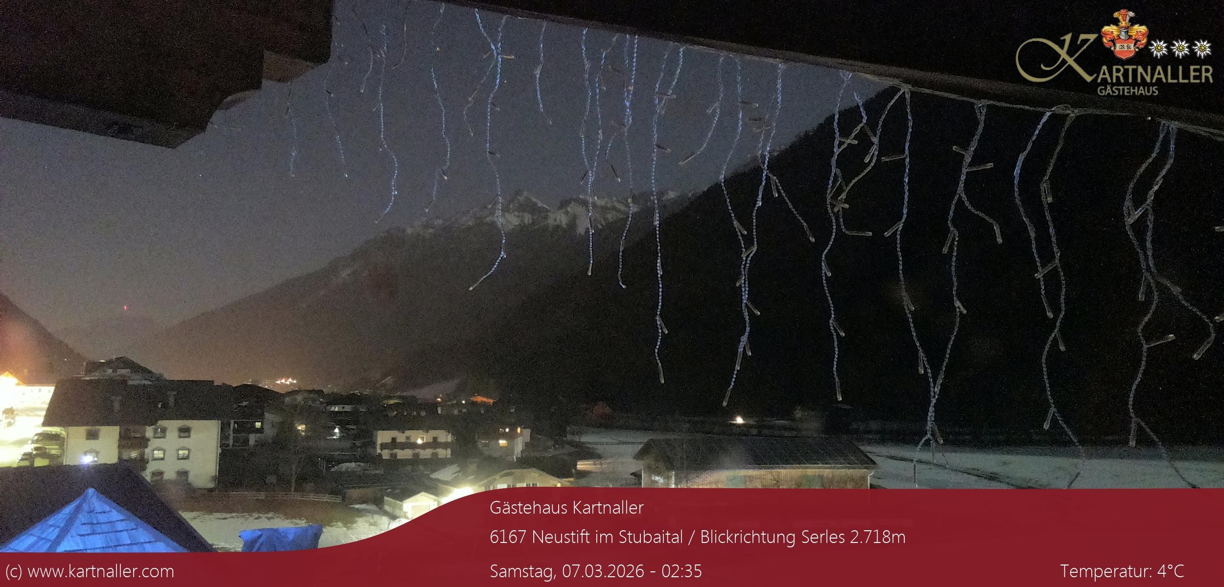 Archived image Webcam View to Neustift and Serles