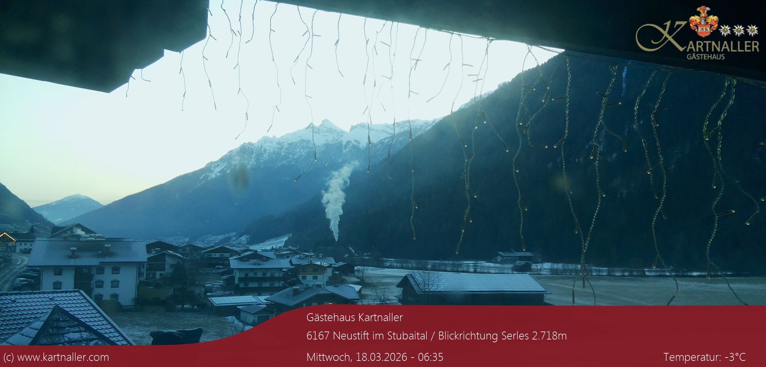 Archiv Foto Webcam Blick Neustift und Serles / Stubaital
