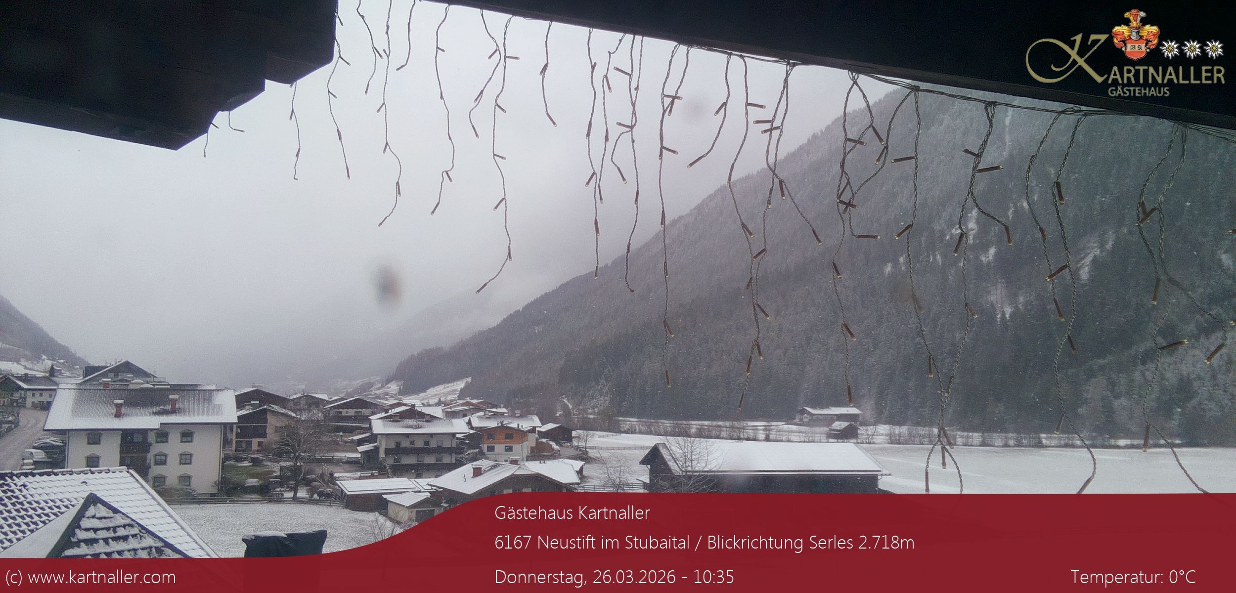 Archiv Foto Webcam Blick Neustift und Serles / Stubaital