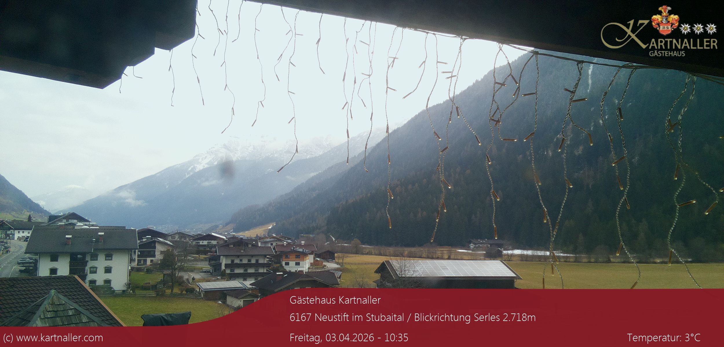 Archiv Foto Webcam Blick Neustift und Serles / Stubaital