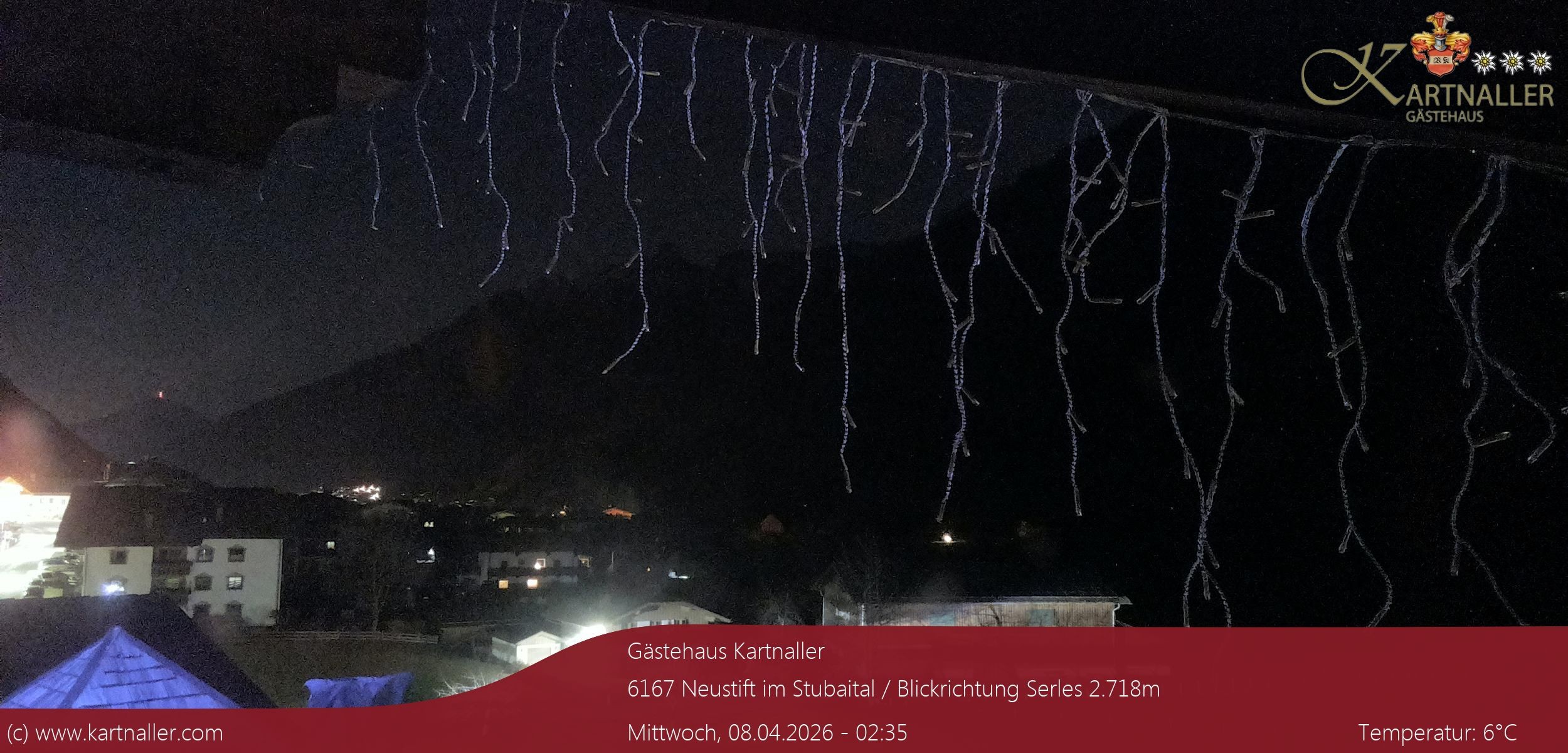 Archived image Webcam View to Neustift and Serles