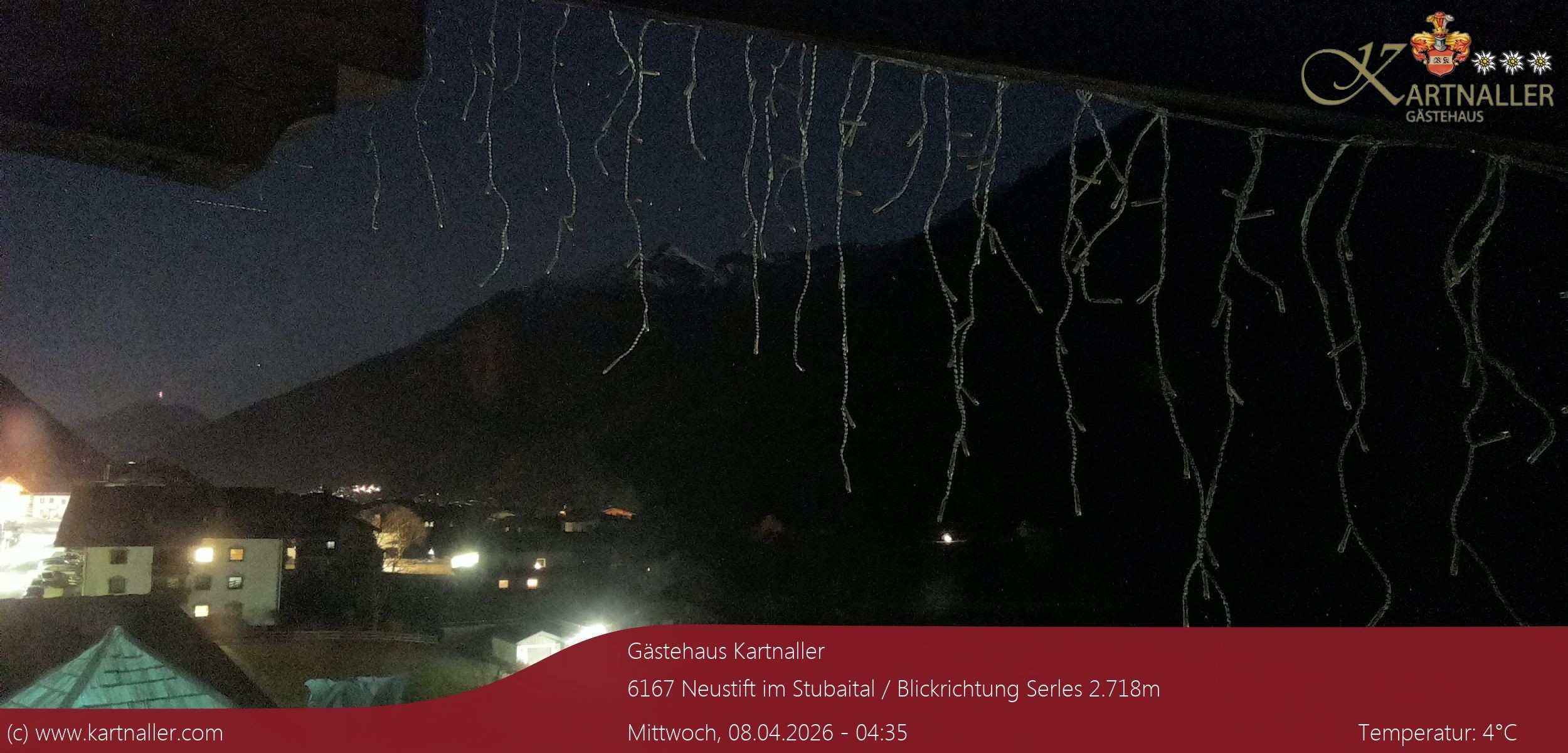 Archived image Webcam View to Neustift and Serles