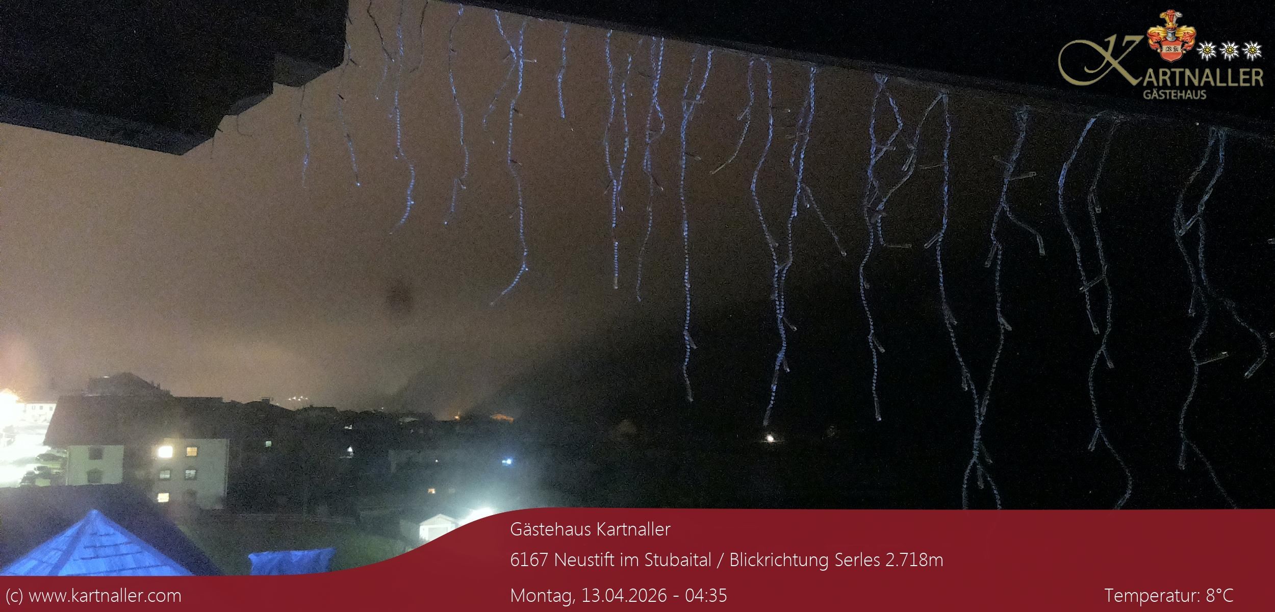 Archived image Webcam View to Neustift and Serles