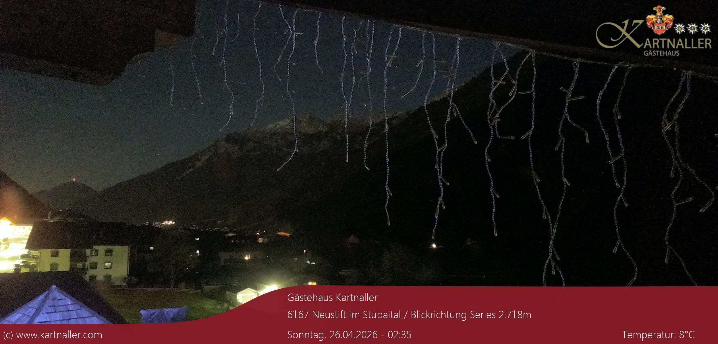 Archiv Foto Webcam Blick Neustift und Serles / Stubaital