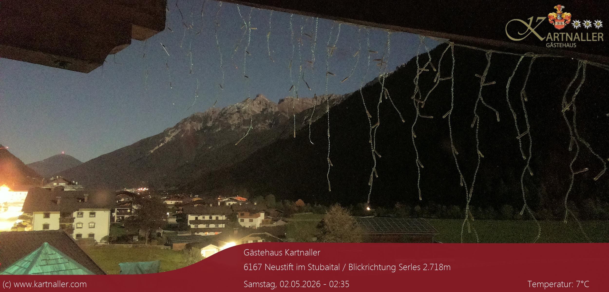 Archived image Webcam View to Neustift and Serles