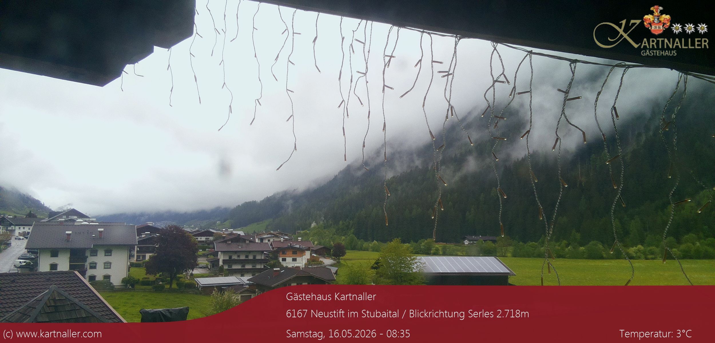 Archiv Foto Webcam Blick Neustift und Serles / Stubaital