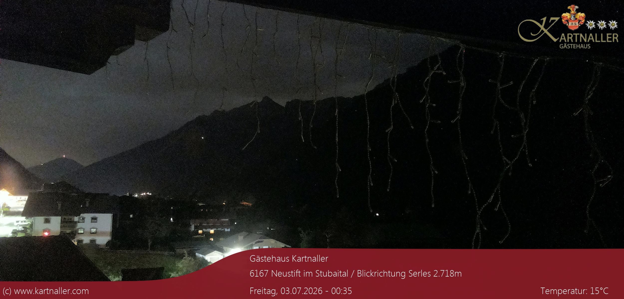 Archiv Foto Webcam Blick Neustift und Serles / Stubaital