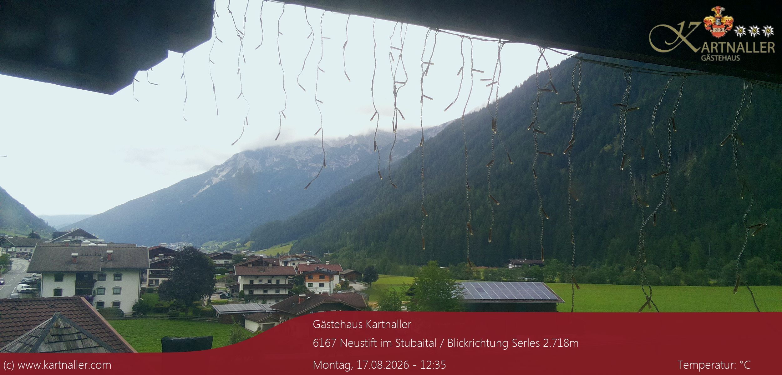 Archived image Webcam View to Neustift and Serles