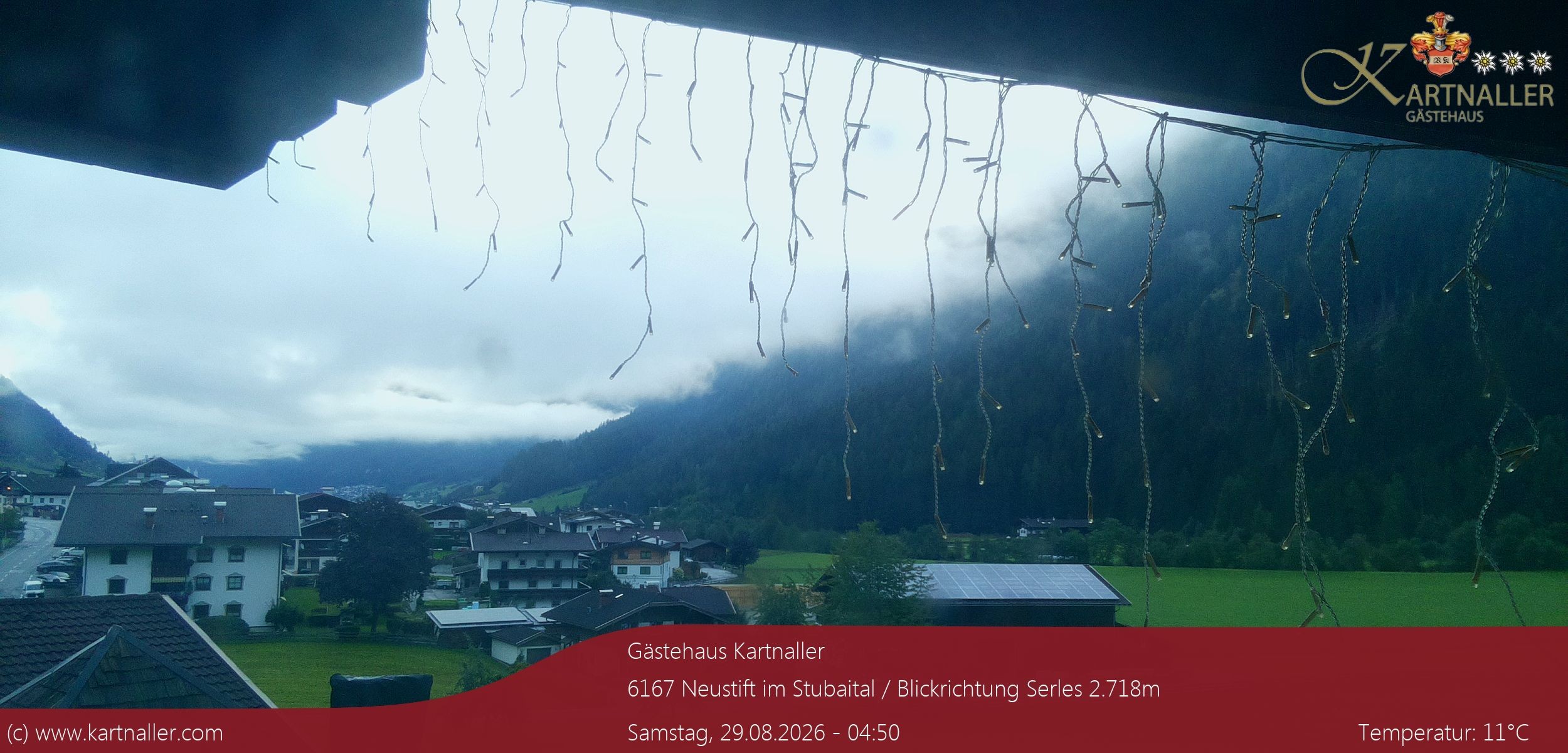 Archived image Webcam View to Neustift and Serles