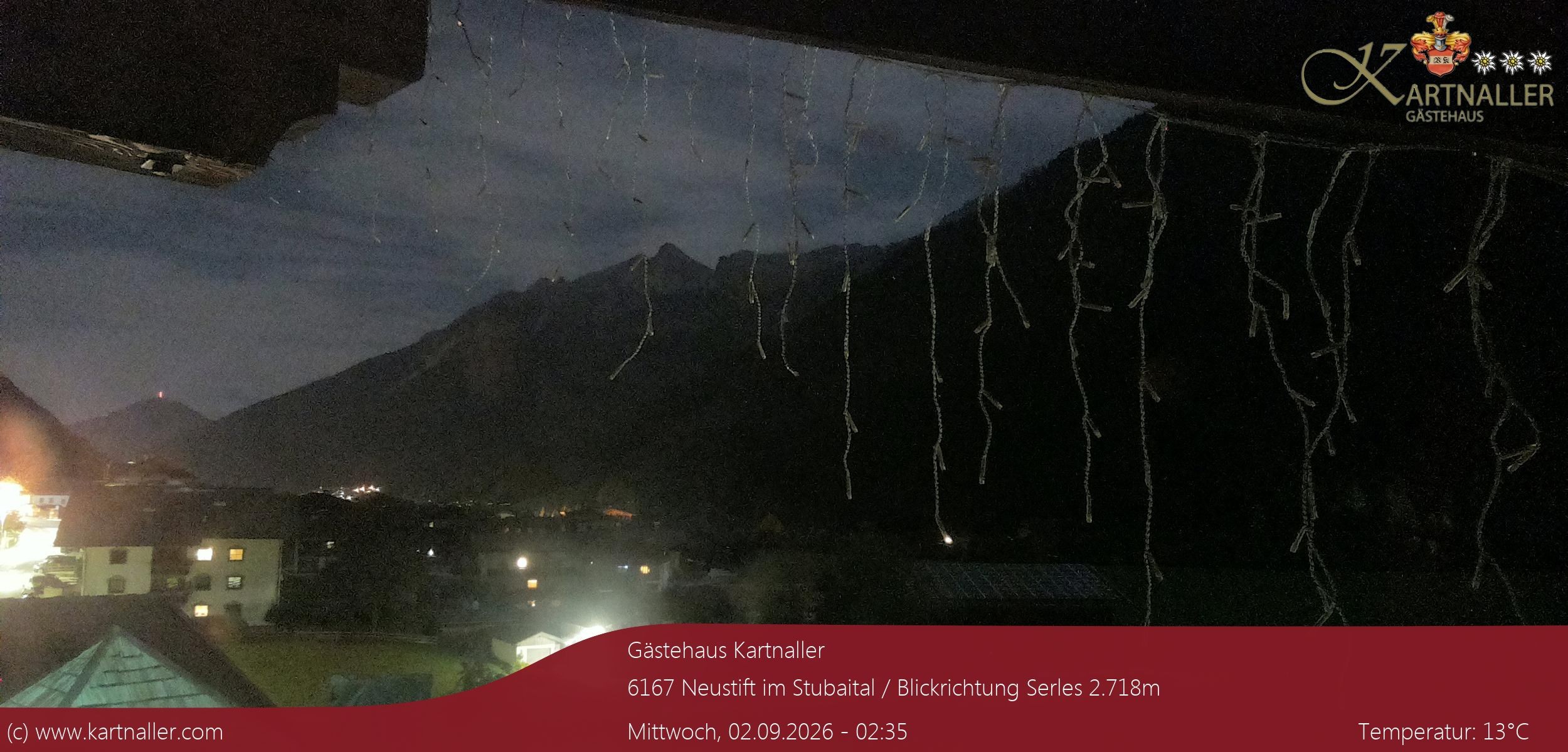 Archived image Webcam View to Neustift and Serles
